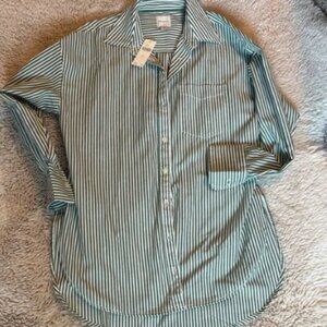Anthropologie Maeve Bennet Button Down Green Stripe